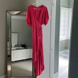 Pink wrap dress by young fabulous & broke